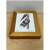 Image 1 : Glenn M. Nutt Crane Tile on Wood Box - approx: 8.5x10.5" & 2"T