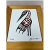 Image 2 : Glenn M. Nutt Crane Tile on Wood Box - approx: 8.5x10.5" & 2"T