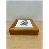 Image 4 : Glenn M. Nutt Crane Tile on Wood Box - approx: 8.5x10.5" & 2"T