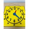 Image 2 : Vintage Thick Plastic Manual Clock / Teaching Aid - Approx: 15.75"