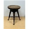 Image 1 : Vintage Wood Glass Ball Feet Adjustable Piano Stool - Seat 14" wide - Seat height 18.5-21.5"