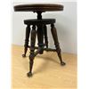 Image 4 : Vintage Wood Glass Ball Feet Adjustable Piano Stool - Seat 14" wide - Seat height 18.5-21.5"