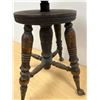 Image 5 : Vintage Wood Glass Ball Feet Adjustable Piano Stool - Seat 14" wide - Seat height 18.5-21.5"