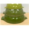 Image 2 : 4 Pyrex Verde Green Cinderella Nesting Mixing Bowls - Largest 4 QT - good used, see all photos.