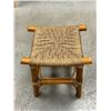 Image 2 : Woven Bamboo Stool / Ottoman 16x12" & 18" tall
