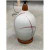 Image 2 : Mid Century Ceramic / Teak Accents Table Lamp - No Shade, Working Approx: 27"T as pictured