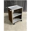 Image 1 : Stainless Steel Rolling Utility Cart on Casters  - Approx: 27.5x15.5" & 33"T