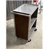 Image 2 : Stainless Steel Rolling Utility Cart on Casters  - Approx: 27.5x15.5" & 33"T