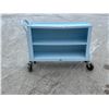 Image 3 : Baby Blue Metal Utility Cart on Casters, couple dings Approx: 39x12" & 28"T see all photos