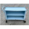 Image 4 : Baby Blue Metal Utility Cart on Casters, couple dings Approx: 39x12" & 28"T see all photos
