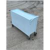 Image 6 : Baby Blue Metal Utility Cart on Casters, couple dings Approx: 39x12" & 28"T see all photos