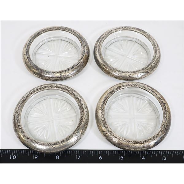 SET OF FOUR MCM GLASS COASTERS