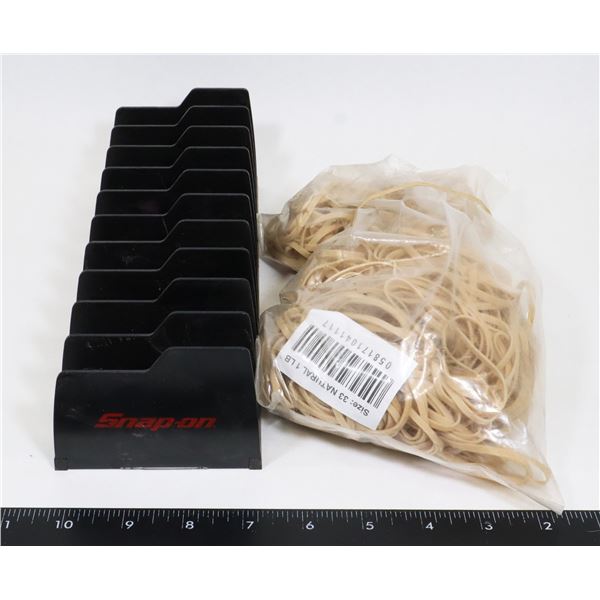 FLAT OF OFFICE ITEMS INCLUDING SNAP ON FILE HOLDER