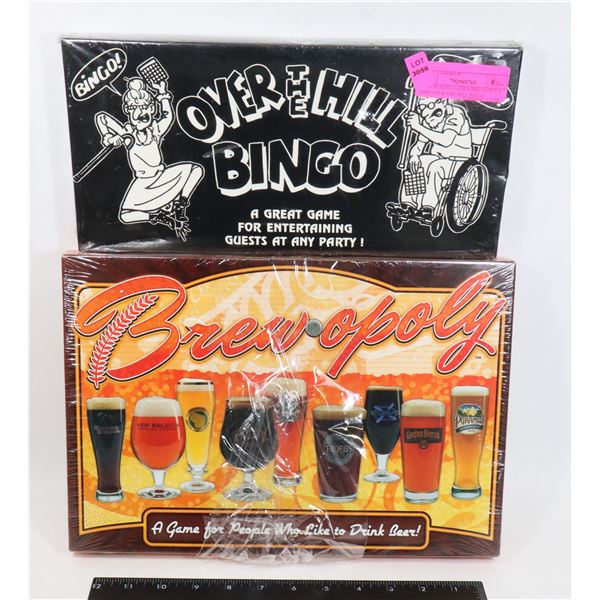 TWO SEALED GAMES BREWOPOLY AND OVER THE HILL BINGO