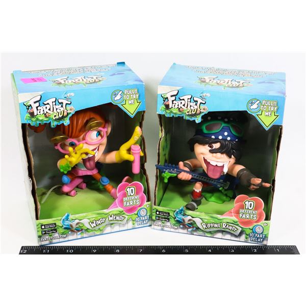 TWO FARTIST CLUB ACTION FIGURES, EACH HAS 10