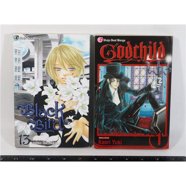 TWO ANIME MANGA BOOKS: GODCHILD 1, AND BLACK