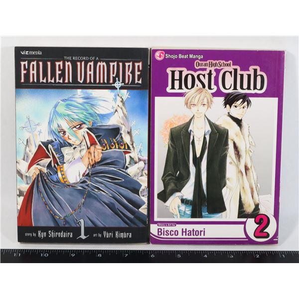TWO ANIME MANGA BOOKS: FALLEN VAMPIRE 1, AND