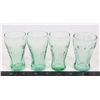 Image 1 : 4 MINIATURE " COCA COLA" GLASSES - COLOR GREEN