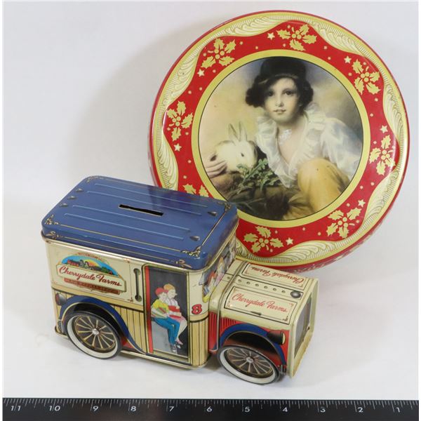 1 "CHERRY HILL FARMS" 2 PIECE COIN BANK, ONE TAB