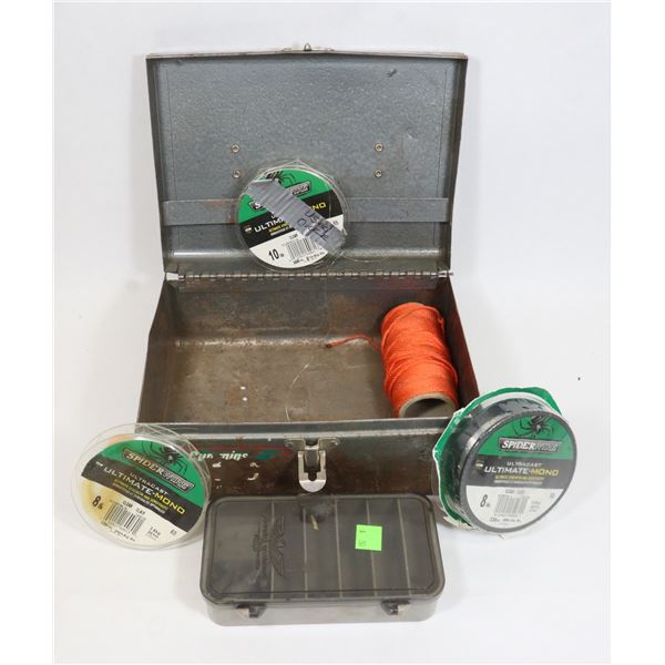 METAL BOX FULL OF FISHING SUPPLIES
