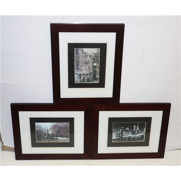 THREE MATCHING FRAME NEW YORK CITY MATTED