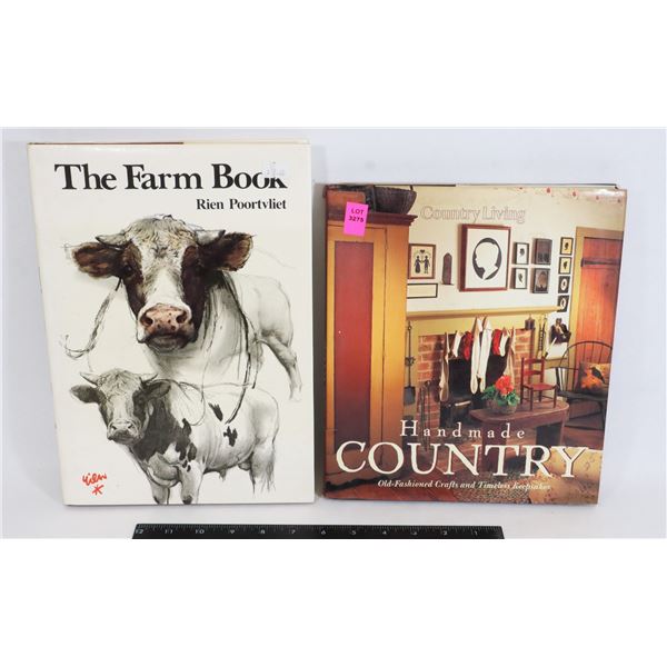 TWO HARDCOVER FARM THEME COFFEE TABLE BOOKS