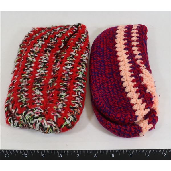 TWO PAIRS OF HOME MADE SLIPPERS