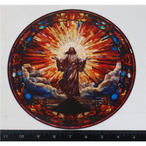NEW 9" DIAMETER JESUS THEM WINDOW STICKER