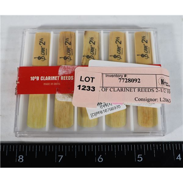 PACK OF CLARINET REEDS 2-1/2 10bB