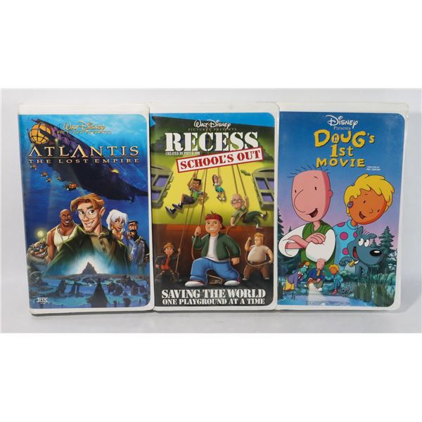 3 WALT DISNEY VHS MOVIES. ATLANTIS THE LOST
