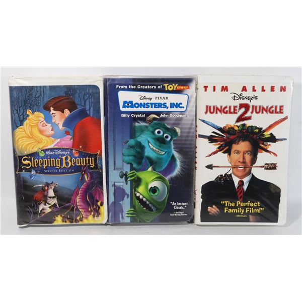 3 WALT DISNEY VHS MOVIES SLEEPING BEAUTY, TIM