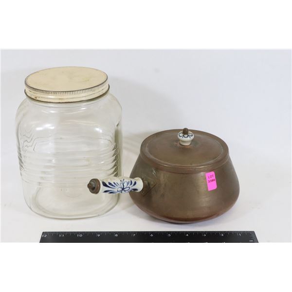 VINTAGE/ ANTIQUE COPPER POT WITH LID SOLD