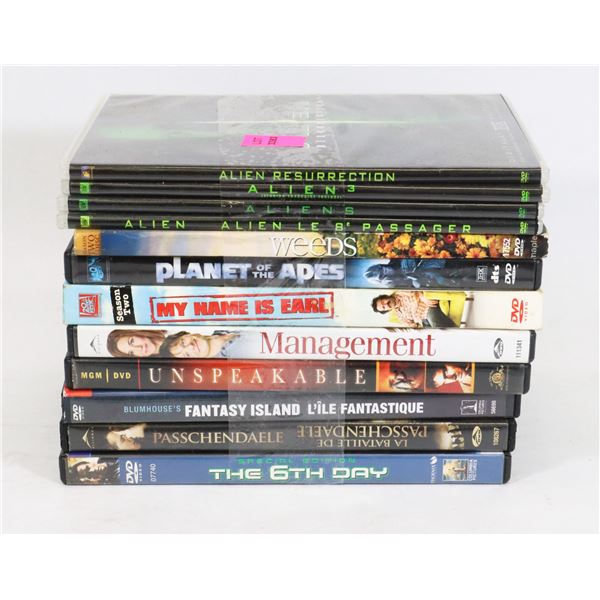 BUNDLE OF ASSORTED DVDS