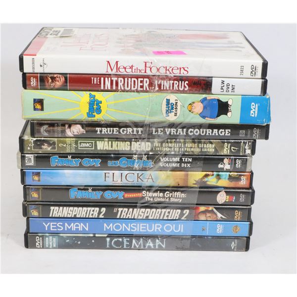 BUNDLE OF ASSORTED DVDS
