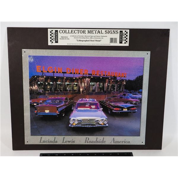 MADE IN USA LITHOGRAPHED STEEL METAL ROADSIDE