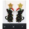 Image 1 : NEW CHRISTMAS CAT DROP EARRINGS. DOUBLE SIDED