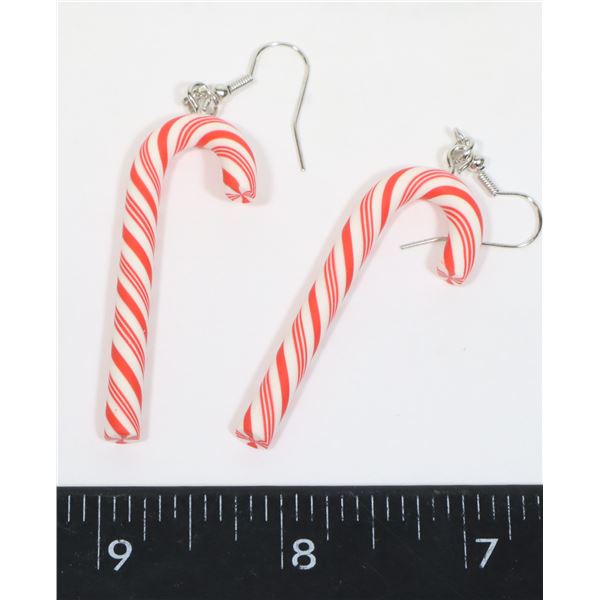 NEW CANDY CANE DROP EARRINGS