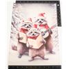 Image 1 : NEW CAROLING RACCOON CANVAS PICTURE.