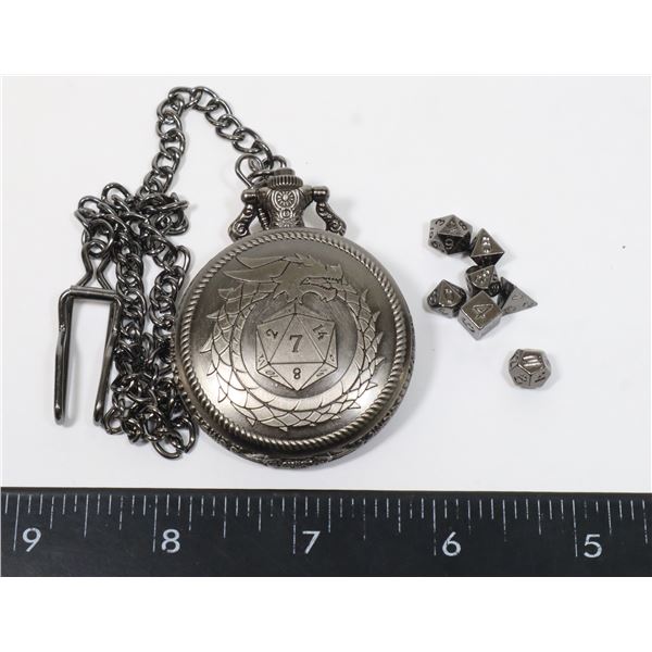 NEW SILVER TONE DRAGON POCKET WATCH DESIGN