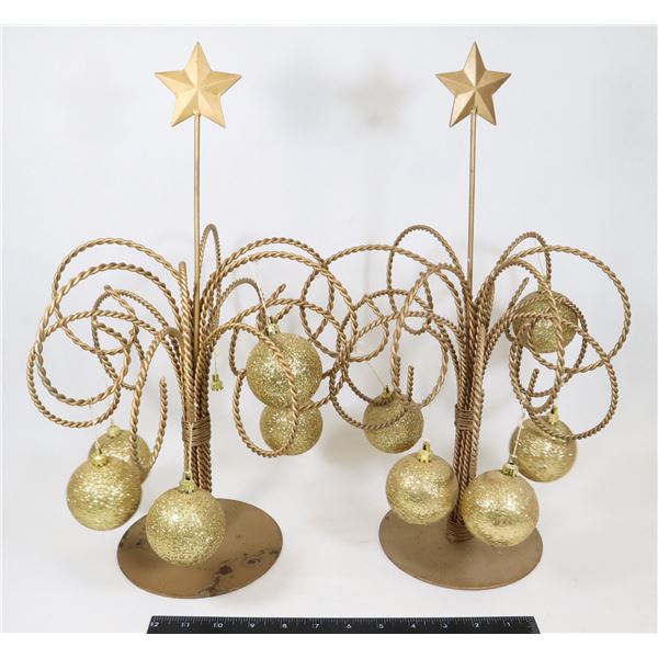 2 METAL ORNAMENT TREES