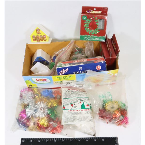 LOT OF CHRISTMAS LIGHT AND ANTIQUE CHRISTMAS