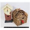 Image 1 : 2 WOODEN BIRD FEEDERS. ONE CABIN DESIGN 1