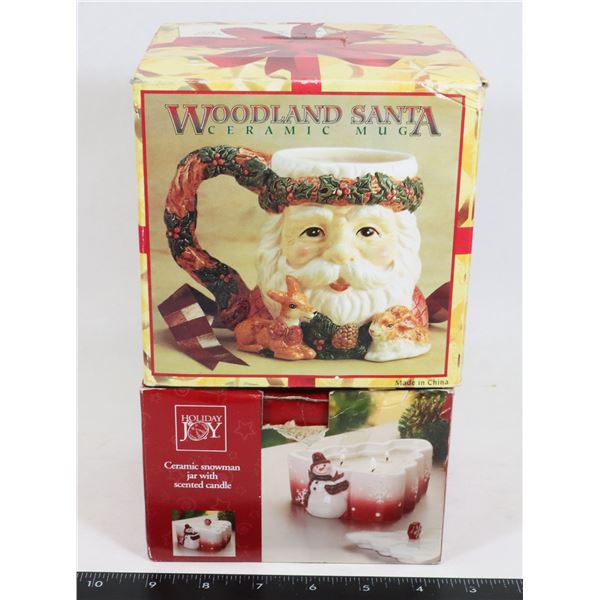 WOODLAND SANTA CERAMIC MUG SOLD WITH CERAMIC