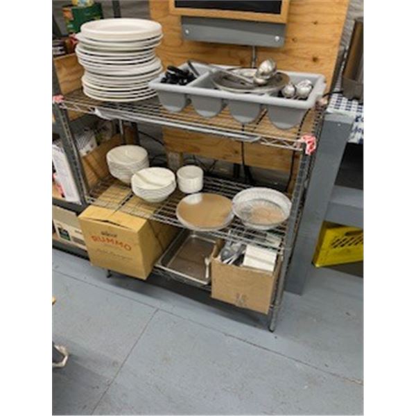 Kitchen shelf with plates/utensils