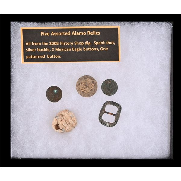 (5) Assorted Alamo Relics
