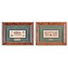 Image 1 : (2) Civil War Confederate $100 & $50 Notes Framed