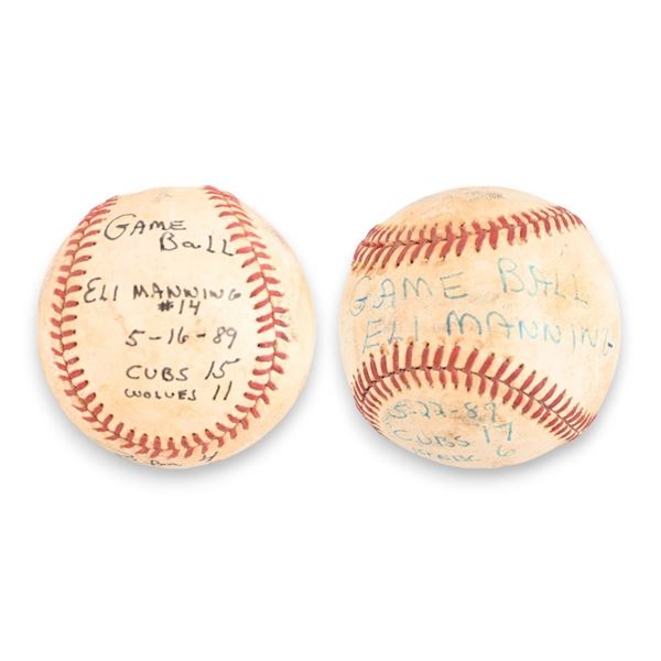 (2) Eli Manning Little League Game Balls