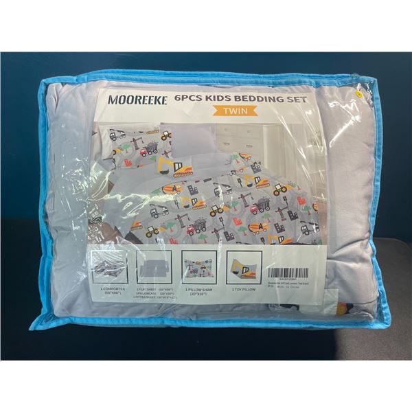 1 Kids Bedding Set - Twin Size - 6PCS included - Excavator Design - Brand New