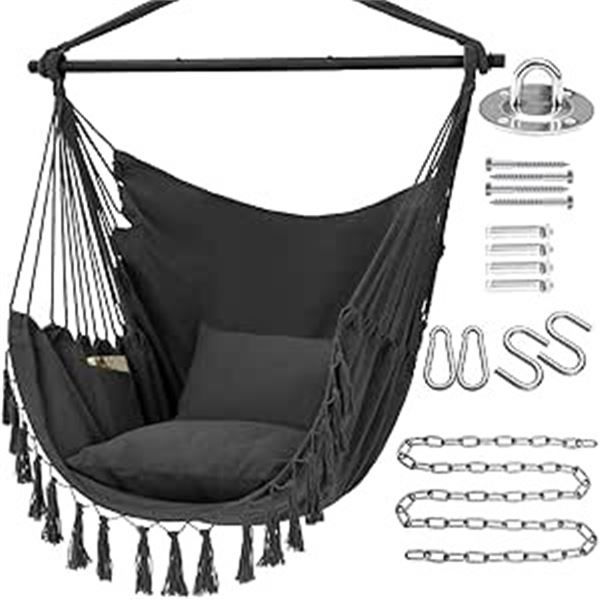 1 Toribo Large Hammock Chair Swing - 60" x 41.5" Rope Swing Hammock - Brand New