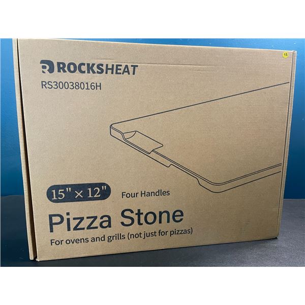 1 RocksHeat 15" x 12" Pizza Baking Stone for Ovens and Grills  (Not just for Pizzas!) - Brand New